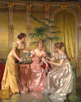 Afternoon Tea for Three by Charles Joseph Frederick 1825 - 1879 