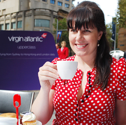 Michelle Milton at the Virgin Atlantic High Tea Launch
