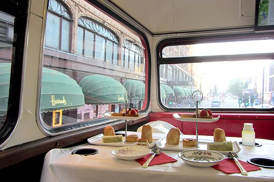 The Afternoon Tea Bus for the launch of UK Afternoon Tea Week