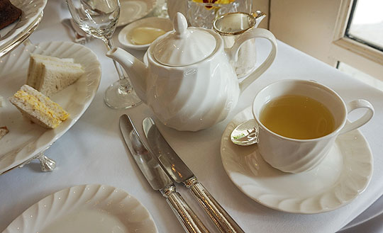 High Tea table setting at The Raffles Hotel 