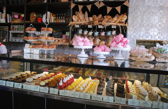 Cake counter at Zimt Patisserie Bakery Cafe