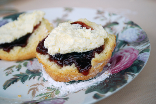 Scones served with Gruyere double cream and homemade jam 