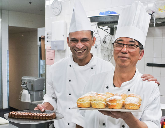 Executive Chef Oswin Ribeiro and Pastry Chef Jacob Teo