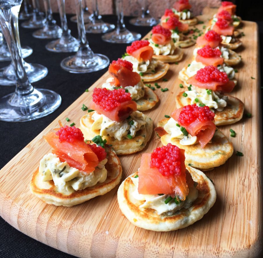 Chive blini with smoked ocean trout recipe