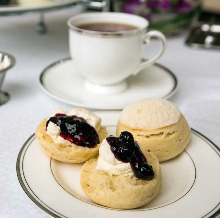 Scones with jam and cream