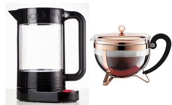 Black Double wall Kettle with Temperature Control & Copper teapot from Bodum