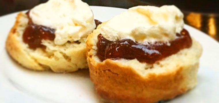 Scones with jam and cream