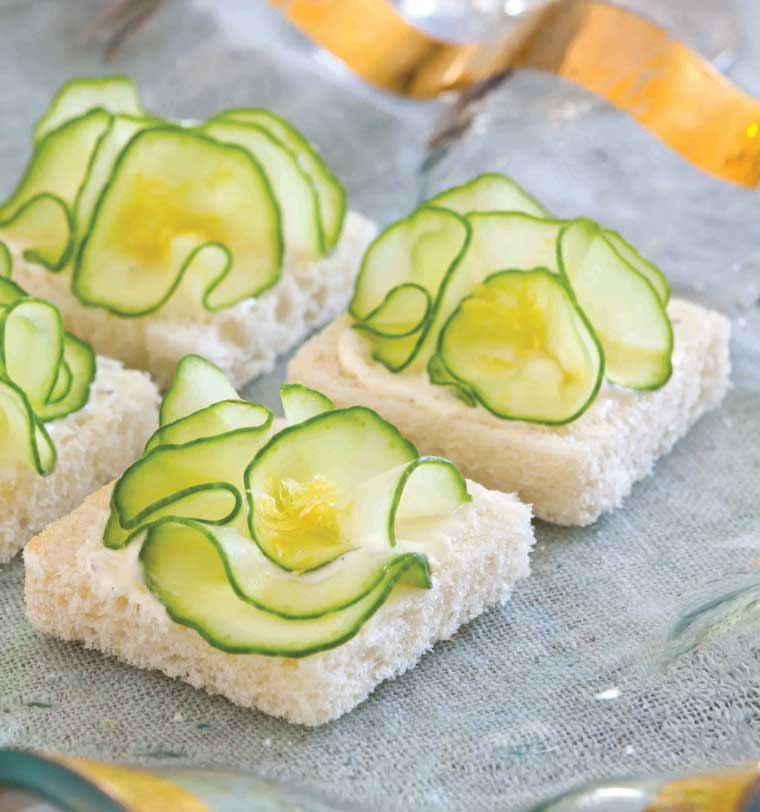 Cucumber Flower Canapes