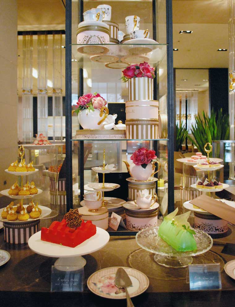 Cake table at the Grand Hyatt High Tea