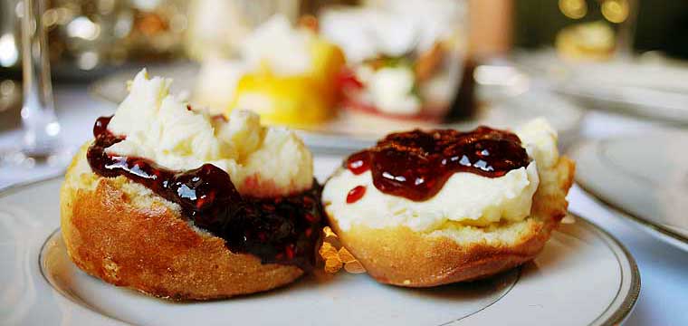 Scones with jam and cream