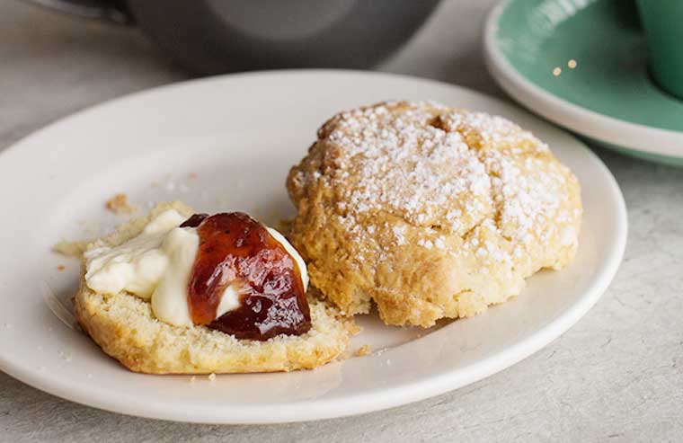 Scones with jam and cream