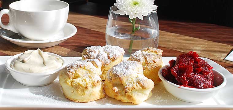 Scones with jam and cream