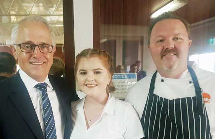 Malcolm Turnbull, Jason's daughter & chef Jason Ford