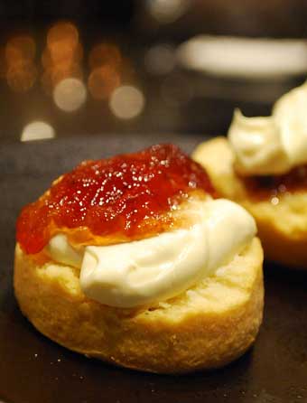 Scones with jam and cream