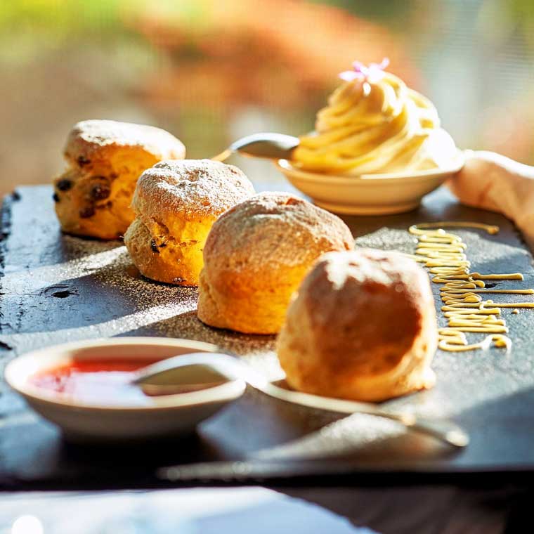 Scones with jam and cream Scones with jam and cream