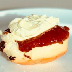 Scone with jam and cream