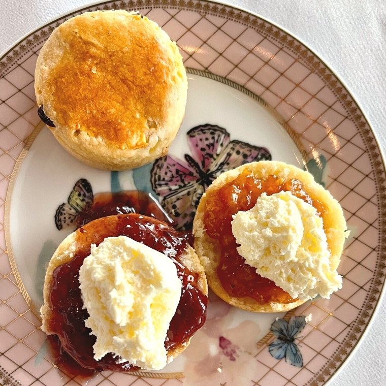 Scones with jam and cream