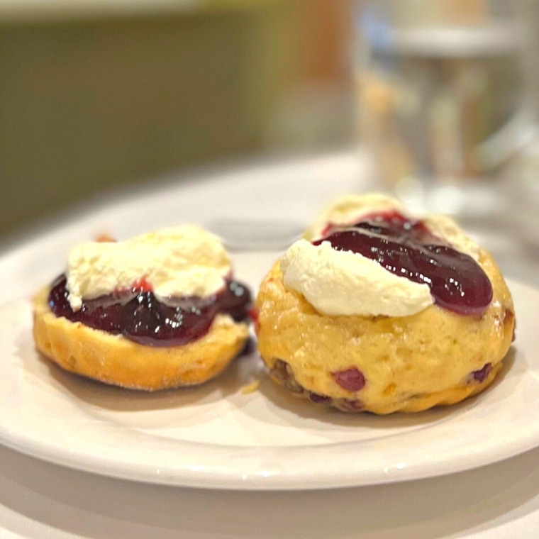 Scones with jam and cream