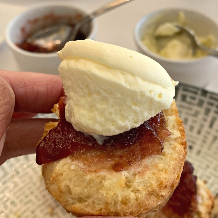 Scone with jam and cream - photo Sally Scott