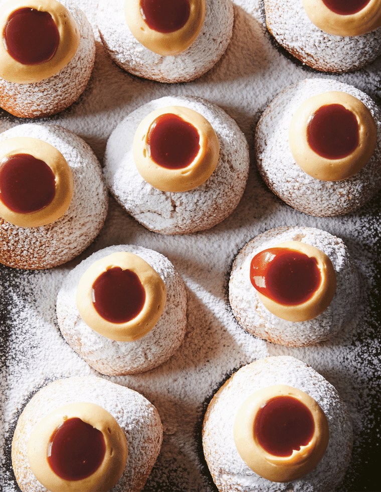 Salted caramel choux buns