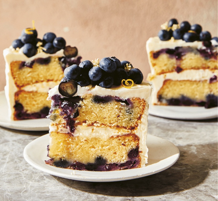 Sour cream blueberry cake