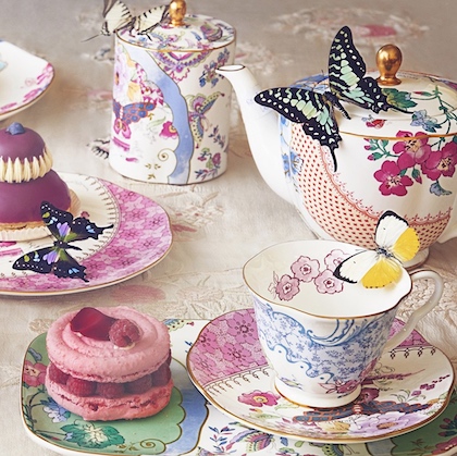 Butterfly Bloom Teacup & Saucer Set in Butterfly Posy