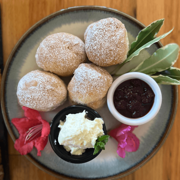 Scones with jam and cream