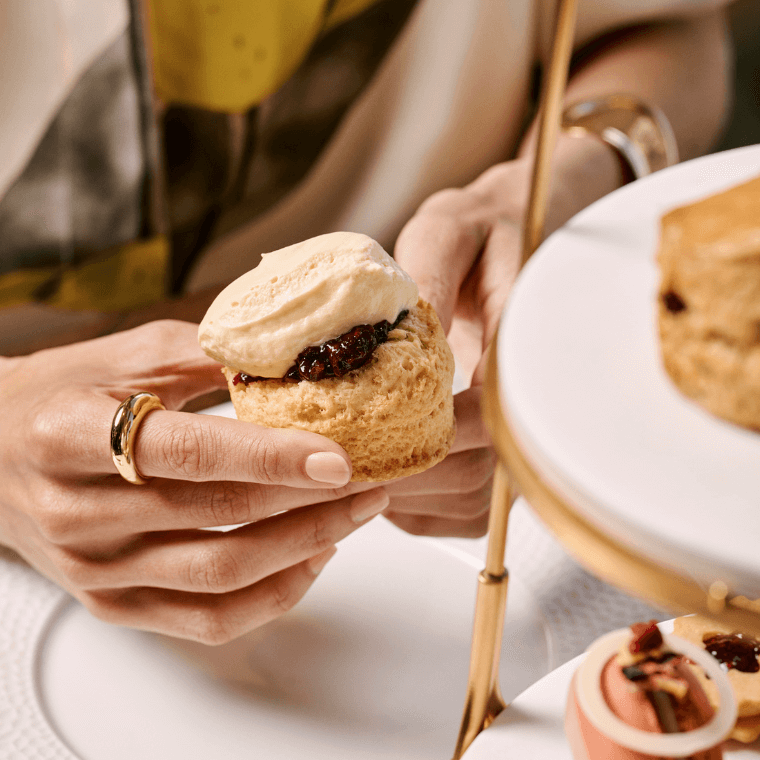 Scones with jam and cream