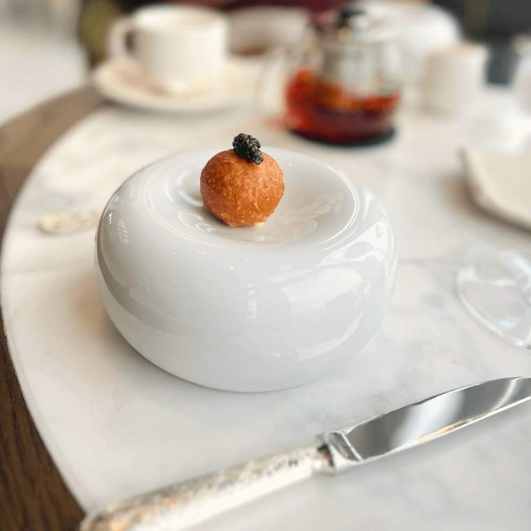 Oscietra caviar and crème fraiche beignets
