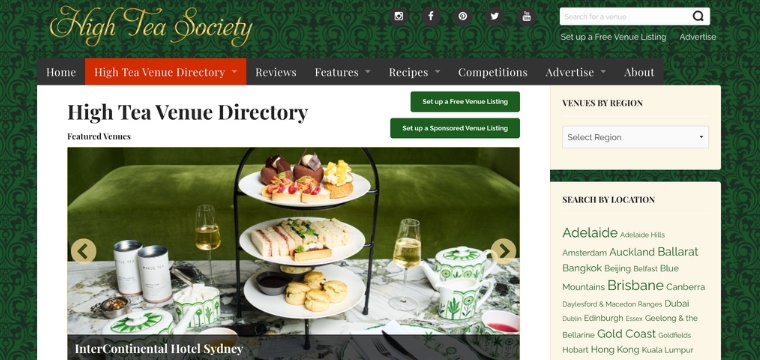 The High Tea Society Venue Directory