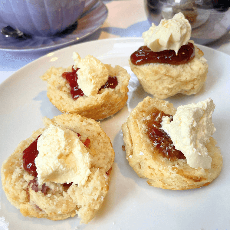 Scones with jam and cream