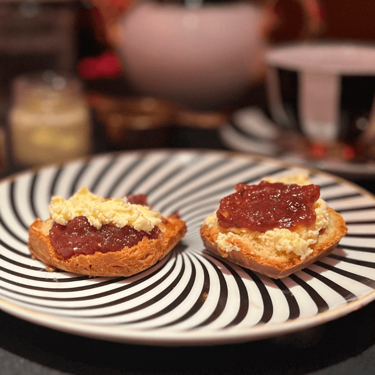 Scones with jam and cream