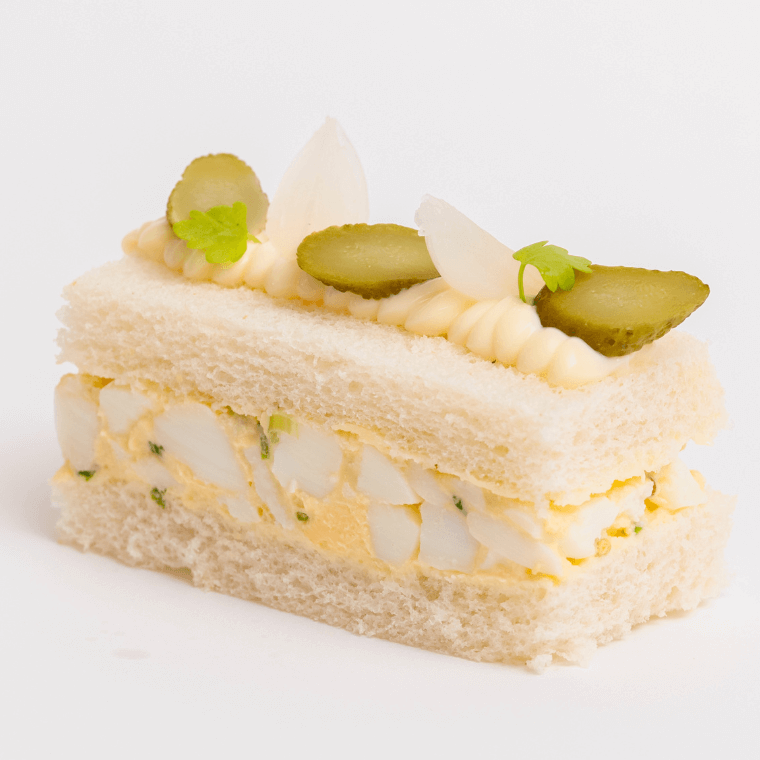 Egg sandwich, cornichons, celery, pickled onion, photo credit: Cape Arid Rooms