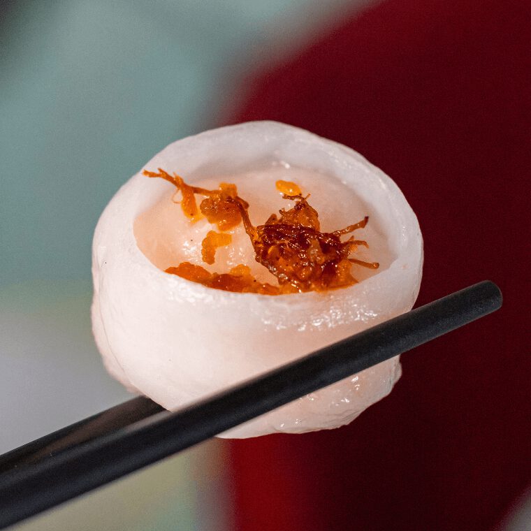 Crystal Scallop Dumpling with Tobiko