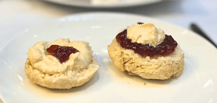 Scones with jam and cream