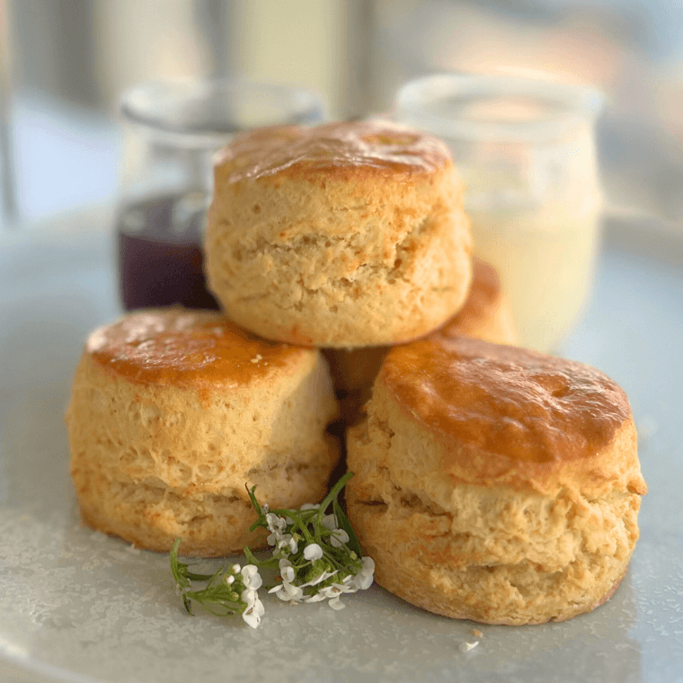 Scones with jam and cream