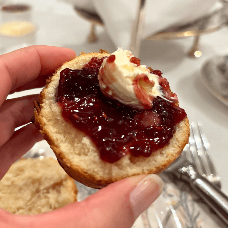 Scones with jam and cream