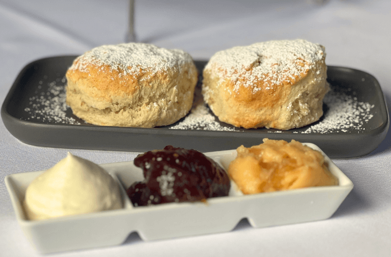 Scones with jam and cream