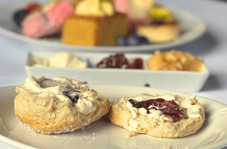 Scones with jam and cream