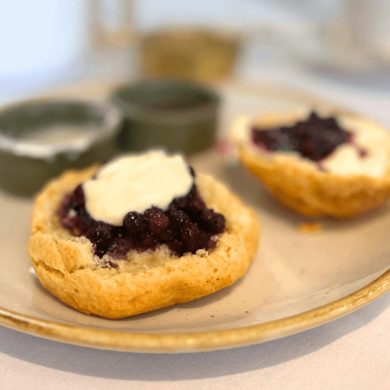 Scones Buttermilk Scone with Yuzu cream and Munthari jam