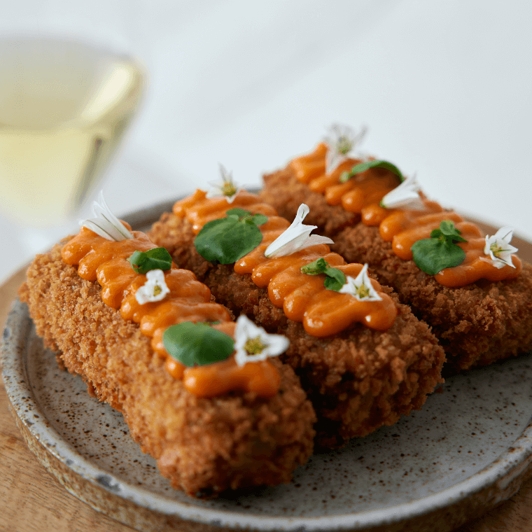 Ratatouille croquet, bush basil, sundried tomato mayonnaise