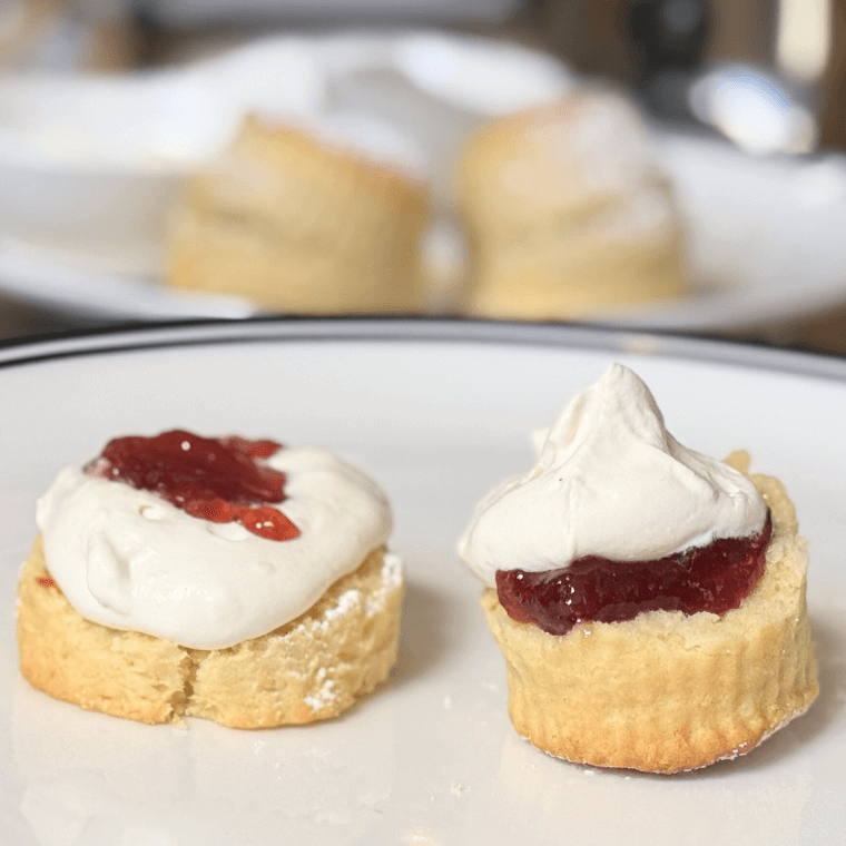 Scones with jam and cream