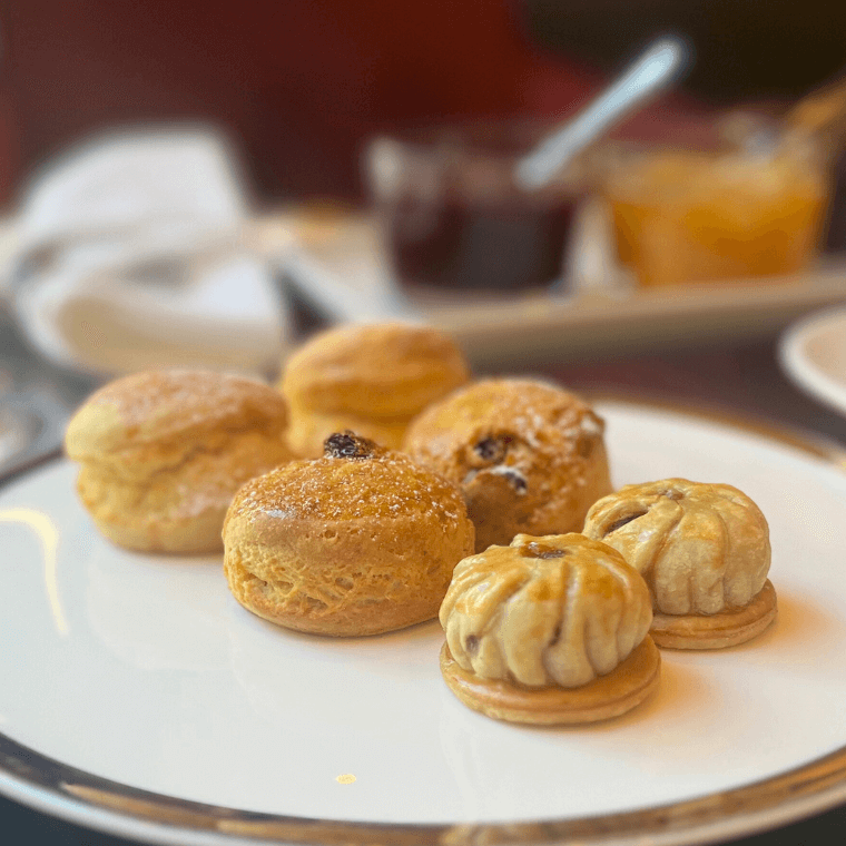 Scones and Handmade duck pie