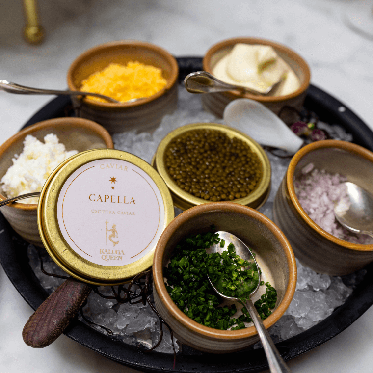 Oscietra caviar with accompaniments ($