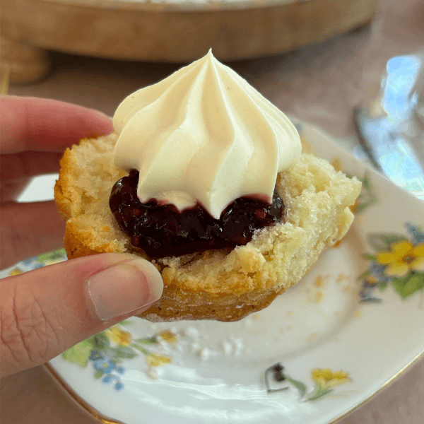 Scones with jam and cream