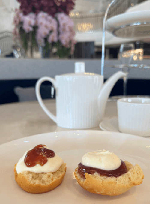 Scones with jam and cream