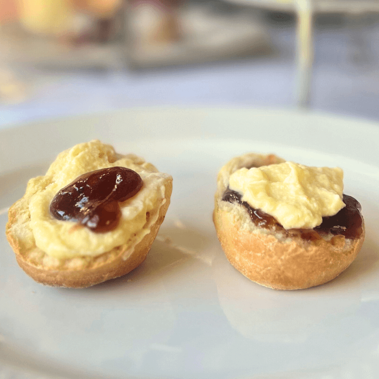 Scones with jam and cream
