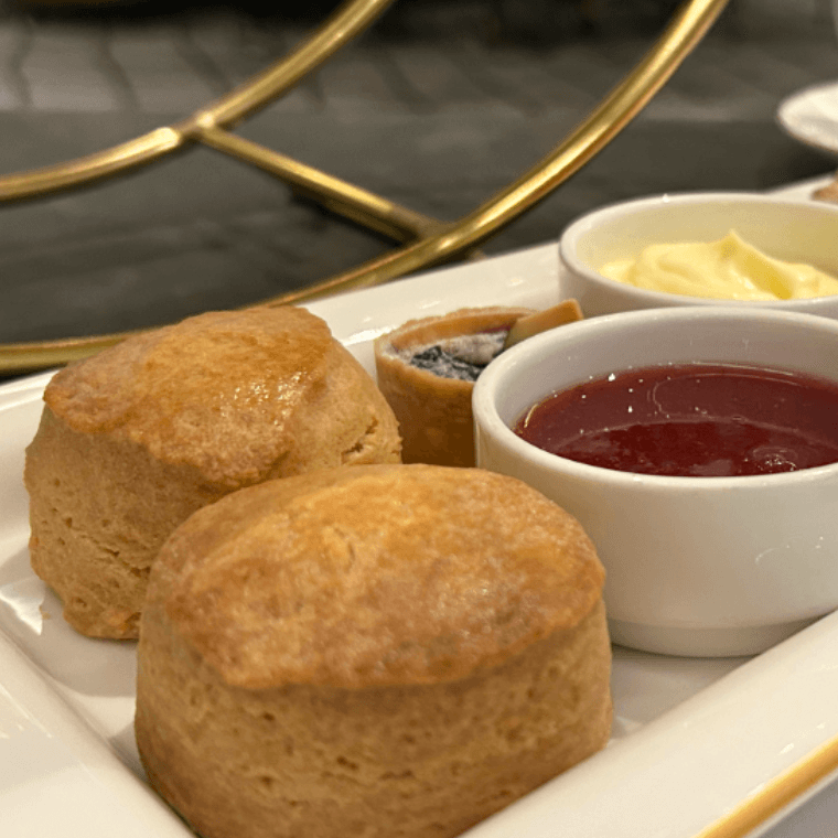 Scones with jam and cream