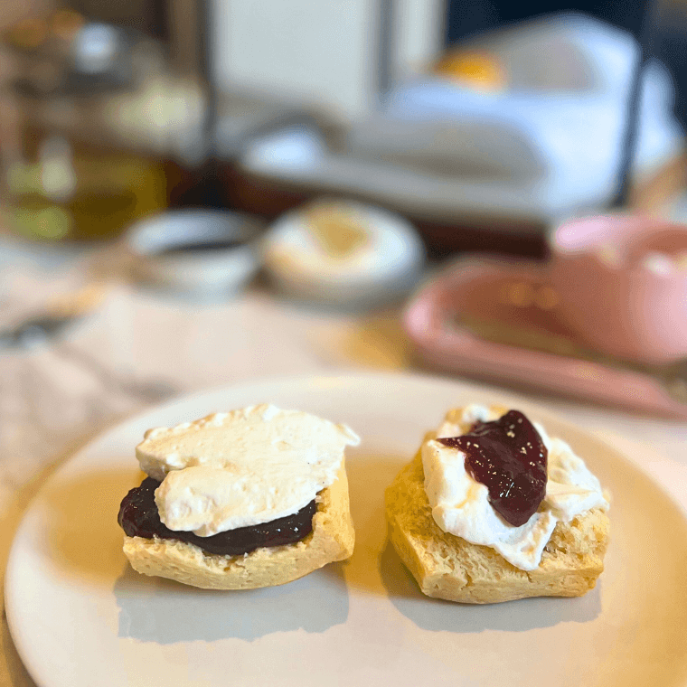 Scones with jam and cream
