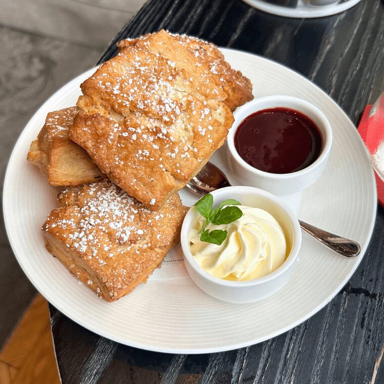 Warm Housemade Scones with Devonshire Cream & Seasonal Confiture Warm Housemade Scones with Devonshire Cream & Seasonal Confiture